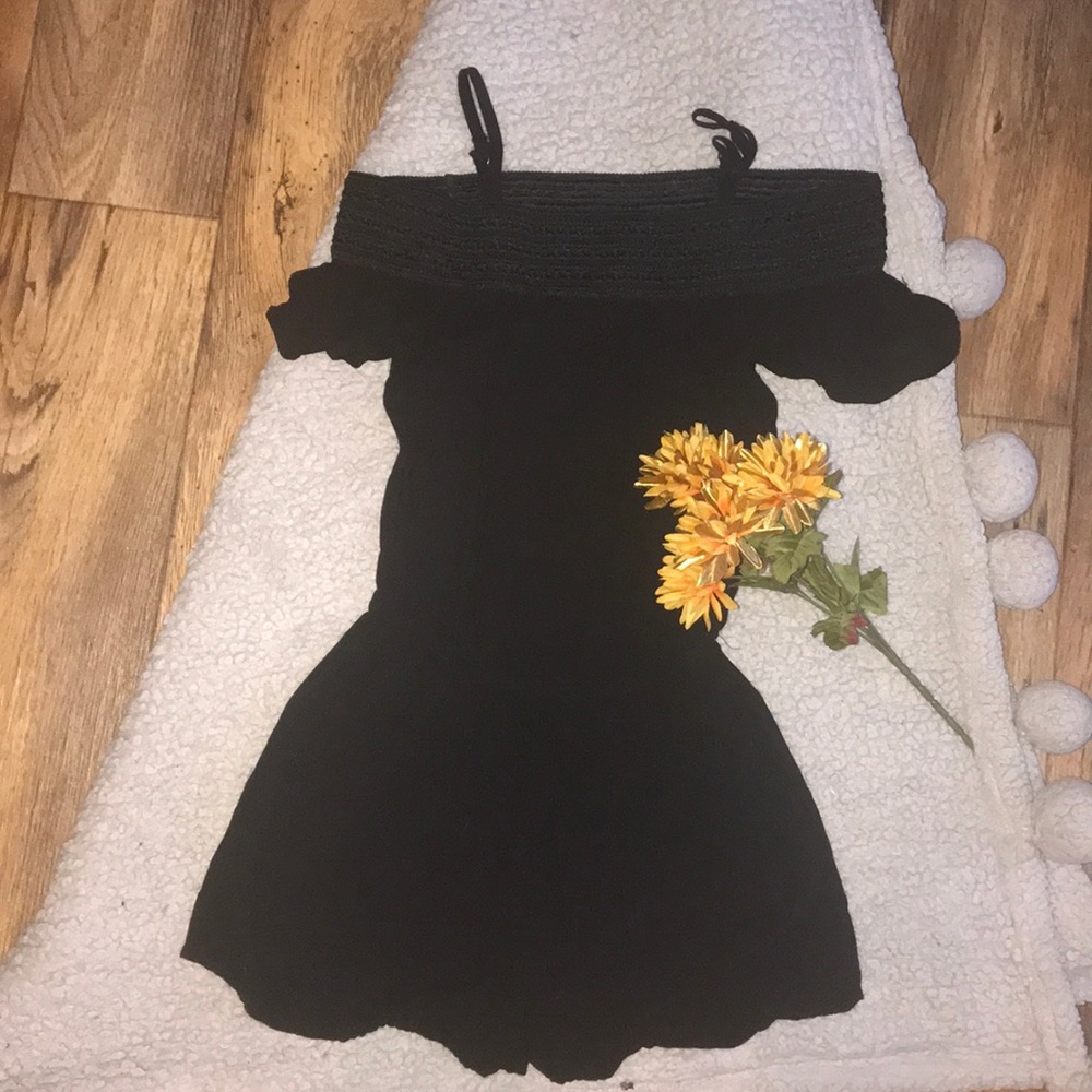 Off the Shoulder Black Romper